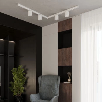 Stropní svítidlo, 4 spoty, 3fázový kolejnicový systém, ORBIS bílá