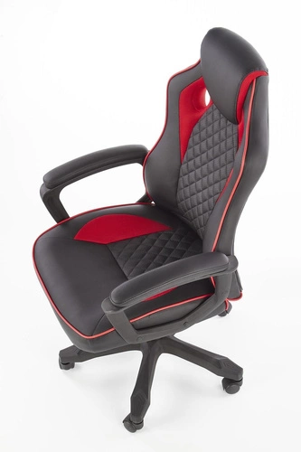 Ergonomické herní křeslo Fabi Intesi černo-červené kožené otočné k psacímu stolu