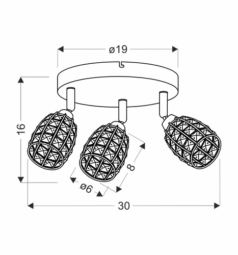 Moderní stropní svítidlo Shiba chrom s krystaly do obýváku a ložnice 30 cm CANDELLUX