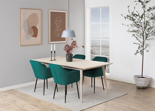 Jídelní čalouněná židle sametová Emilia Actona lahvově zelená s područkami glamour