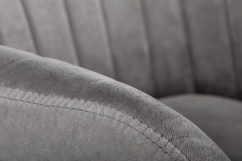 Čalouněná jídelní židle z šedého sametu s područkami Mirabell Intesi moderní