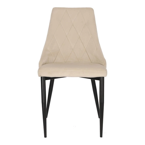 Čalouněná židle Loretta velvet béžová do jídelny a obýváku moderní na černých nohách Intesi