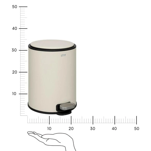 Koupelnový odpadkový koš Delta béžový 6 l moderní s vyjímatelnou vložkou 5five