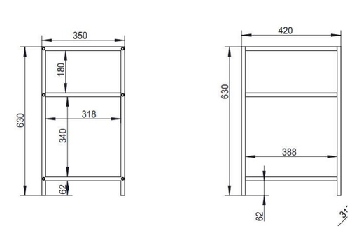 Kovová police Seaford VII moderní, 4 police, do obýváku, ložnice nebo kanceláře, černá