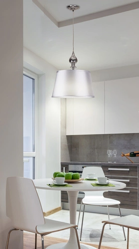 Prima závěsná lampa chrom 1x60W E27 stínidlo stříbrná