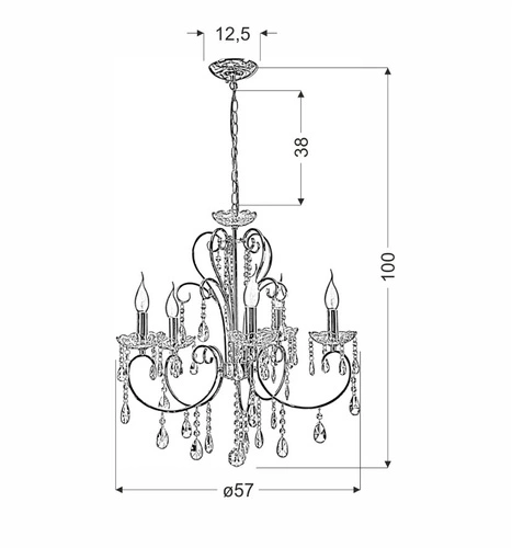 Závěsná lampa Aurora 5*40W E14 černá