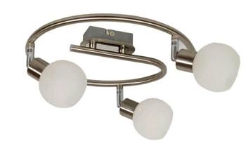 Alabastrová spirálová stropní lampa 3x40W G9 satén+chrom