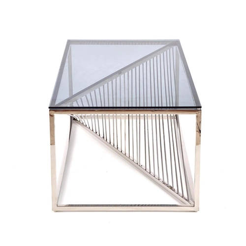 Konferenční stolek Infinity Intesi obdélníkový skleněný moderní do obýváku chrom kouřový 120x60