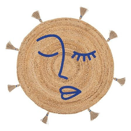 Kulatý jutový koberec boho Soleya 78 cm s bambulkami do ložnice a dětského pokoje Atmosphera