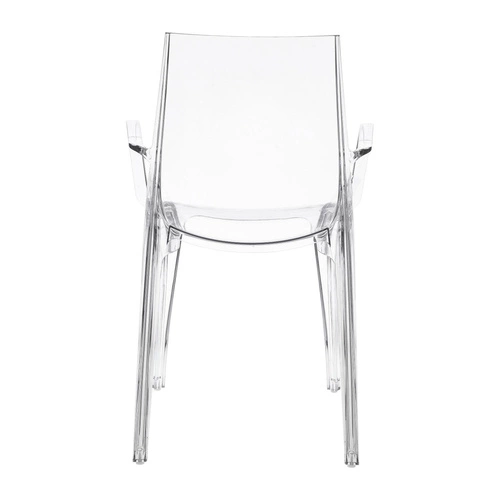 Moderní průhledná jídelní židle s područkami, stohovatelná SCAB Design Vanity