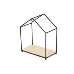 Sada 3 nástěnných polic Filaire Intesi černá přírodní moderní na knihy a dekorace