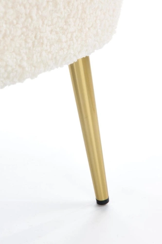 Relaxační křeslo Eder krémový samet do obýváku moderní s područkami Intesi