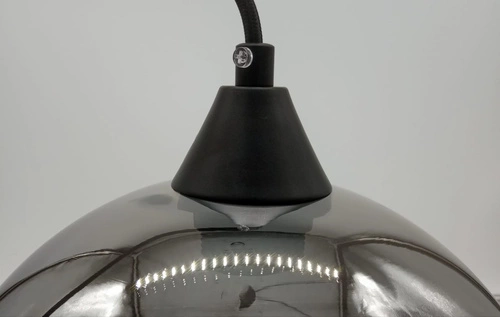 Závěsné svítidlo koule LOVE BOMB skleněné šedé, nastavitelné nad stůl i do obýváku, 25 cm Step into Design