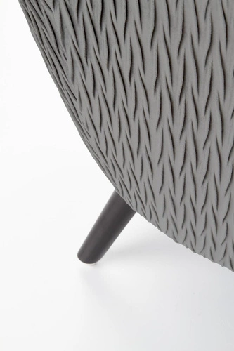 Relaxační křeslo Idris samet šedý do obýváku moderní glamour s vysokými nohami Intesi