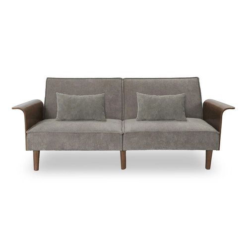 Rozkládací pohovka Scott šedá manšestrová 3místná s polohovatelným opěradlem do obýváku Intesi