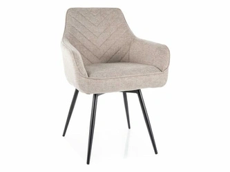 Čalouněná béžová jídelní židle s područkami Pina Intesi