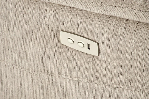 Relaxační křeslo Tiala béžové rozkládací do obýváku s podnožkou a USB moderní