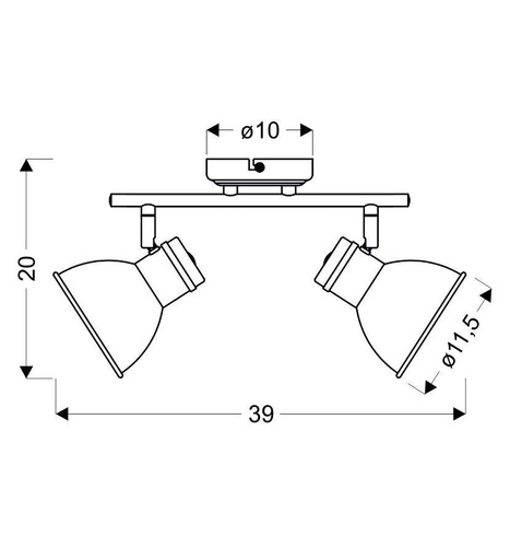 Stropní svítidlo Zumba strip 2x40W E14 bílé+černé