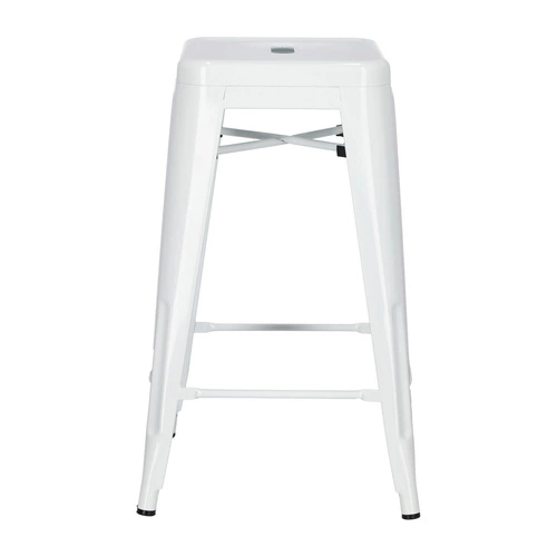 Kovová barová stolička Paris 66 cm bílá bez opěrky industriální k kuchyňskému ostrůvku D2.DESIGN