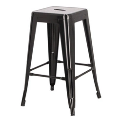 Barová židle Paris 66 cm černá kovová bez opěrky industriální k kuchyňskému ostrůvku inspirovaná Tolix