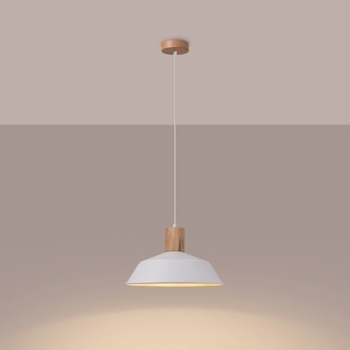 Závěsné svítidlo FANO bílá skandinávská do obýváku a jídelny ocel 34 cm SOLLUX LIGHTING