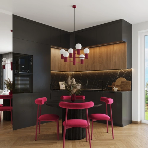 Moderní lustr HALO 6 vínový stropní svítidlo do obýváku a jídelny 64 cm