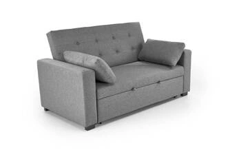 Rozkládací pohovka s funkcí spaní Durat Intesi šedá skandinávská dvoumístná do obýváku
