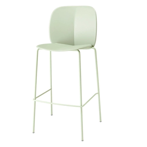 Barová židle s opěrkou Mentha zelená 75 cm moderní do kuchyně a k ostrůvku, kovová SCAB