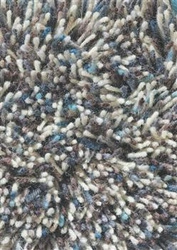 Vlněný modrý shaggy koberec Flamenco 160x230 do obýváku moderní snadno čistitelný