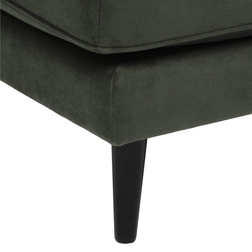 Zelený glamour taburet Candice s dubovými nohami, čalouněný, do obýváku, 91 cm Atmosphera