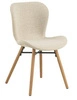 Jídelní a obývací židle Batilda skandinávská, čalouněná krémová, dubová Actona