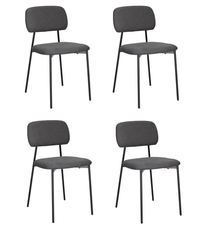 Sada 4 tmavě šedých židlí Esther