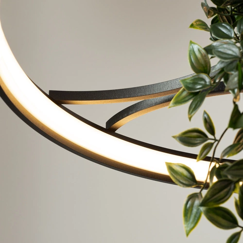 Moderní černý LED lustr RIO BIO 78 do obývacího pokoje a jídelny hliník 78 cm