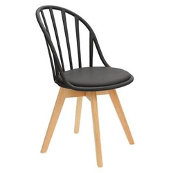 Jídelní židle Sirena Intesi černá plast a dřevo snadno čistitelná skandinávský styl