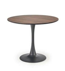 Kulatý jídelní stůl Malta 90 cm moderní ořech na černé noze Intesi