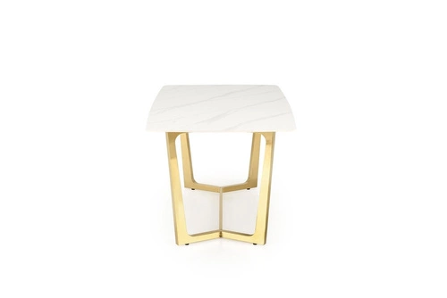 Jídelní stůl Rohs bílý mramor a zlatá 160x90 cm moderní glamour obdélníkový Intesi