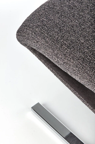 Čalouněná jídelní židle Beate šedá moderní s kovovými nohami Intesi