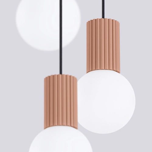 Závěsné svítidlo HALO 3P moderní skleněné béžové do obýváku a kuchyně SOLLUX LIGHTING