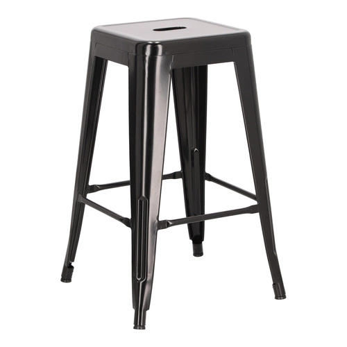 Barová židle Paris 66 cm černá kovová bez opěrky industriální k kuchyňskému ostrůvku inspirovaná Tolix