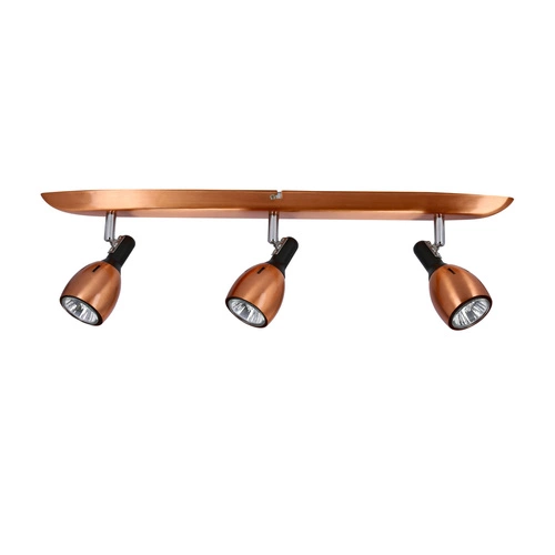 Stropní svítidlo Cross měděné 3bodové nastavitelné do obýváku, kuchyně a jídelny