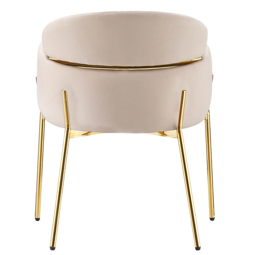 Židle Dreby béžová sametová se zlatými nohami do jídelny a obývacího pokoje