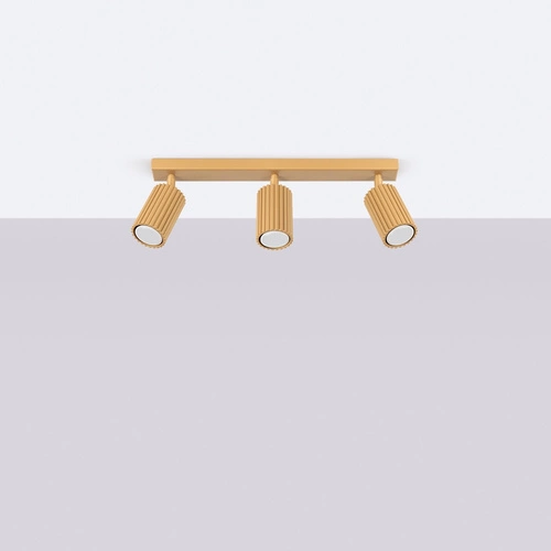 Stropní svítidlo KARBON 3x zlaté glamour s nastavitelným stínidlem do obýváku a ložnice SOLLUX