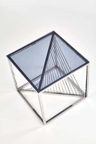 Konferenční stolek Infinity S čtvercový kouřové sklo moderní chrom do obýváku Intesi