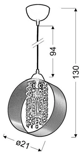 Závěsné svítidlo koule Andaro 21 hnědé do obýváku a jídelny moderní glamour 21 cm