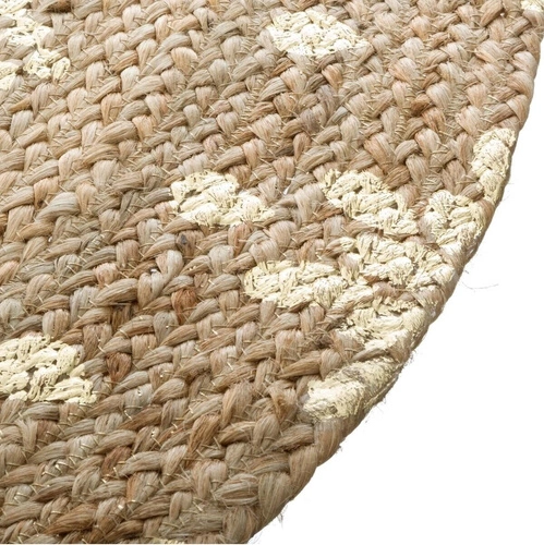 Kulatý jutový koberec Gold Shine 115 cm boho do obýváku a ložnice Atmosphera přírodní