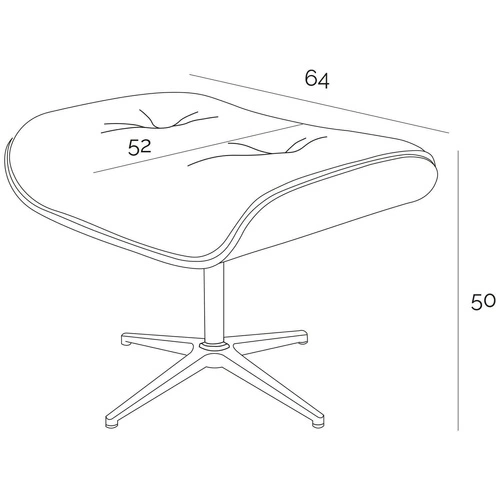 Puf VIP Exclusive Home černá přírodní kůže prošívaná do obýváku a kanceláře moderní D2.DESIGN