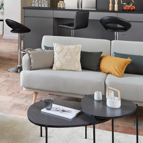 Rozkládací trojmístná pohovka Jack šedá Atmosphera do obýváku skandinávská s funkcí spaní