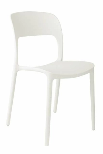 Jídelní a zahradní židle Flexi bílá plastová stohovatelná moderní Intesi