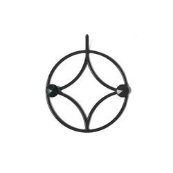 Holo XS moderní černý kovový kulatý nástěnný věšák do předsíně POLYHEDRA