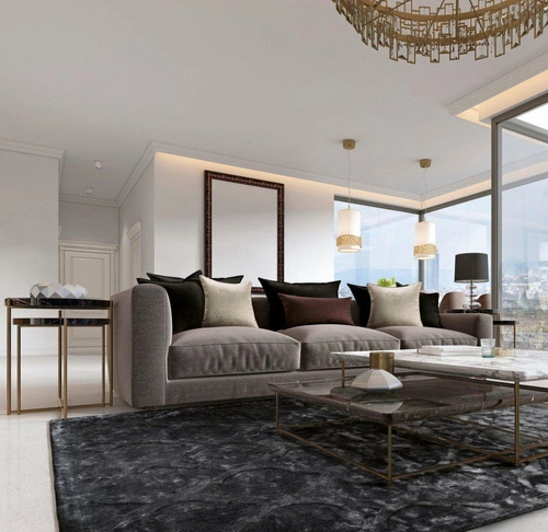 Moderní vlněný koberec Tanger antracitový 160x230 do obýváku a ložnice Carpet Decor